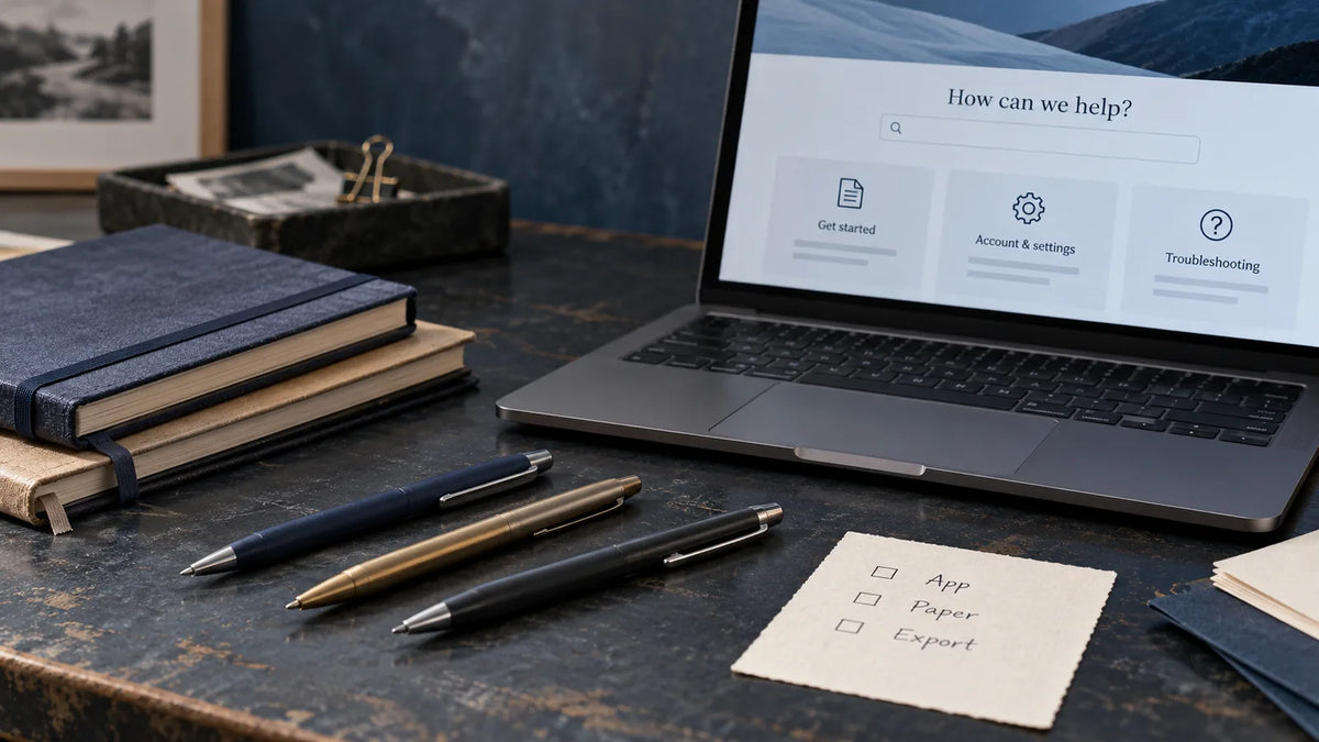 Older smart pens with an app, paper and export compatibility checklist.