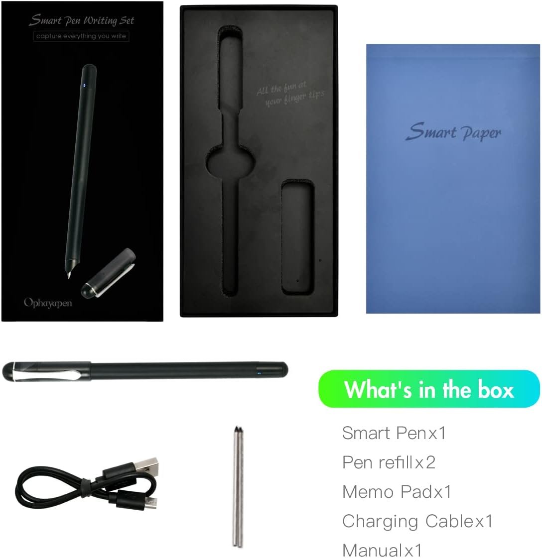 Ophaya Smart Pen(1 Pcs):Real-time Sync,Education & Office,Digital Pen, and Audio Recording Feature