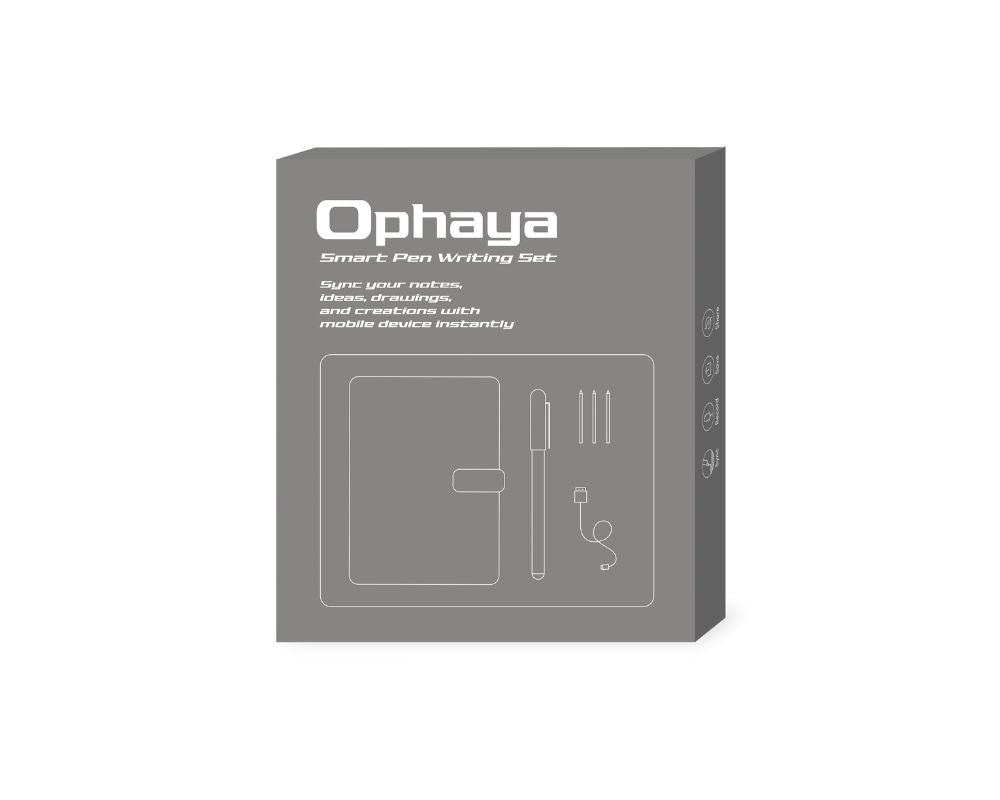 Ophaya smart pen notebook gray cover for dot code paper and digital writing