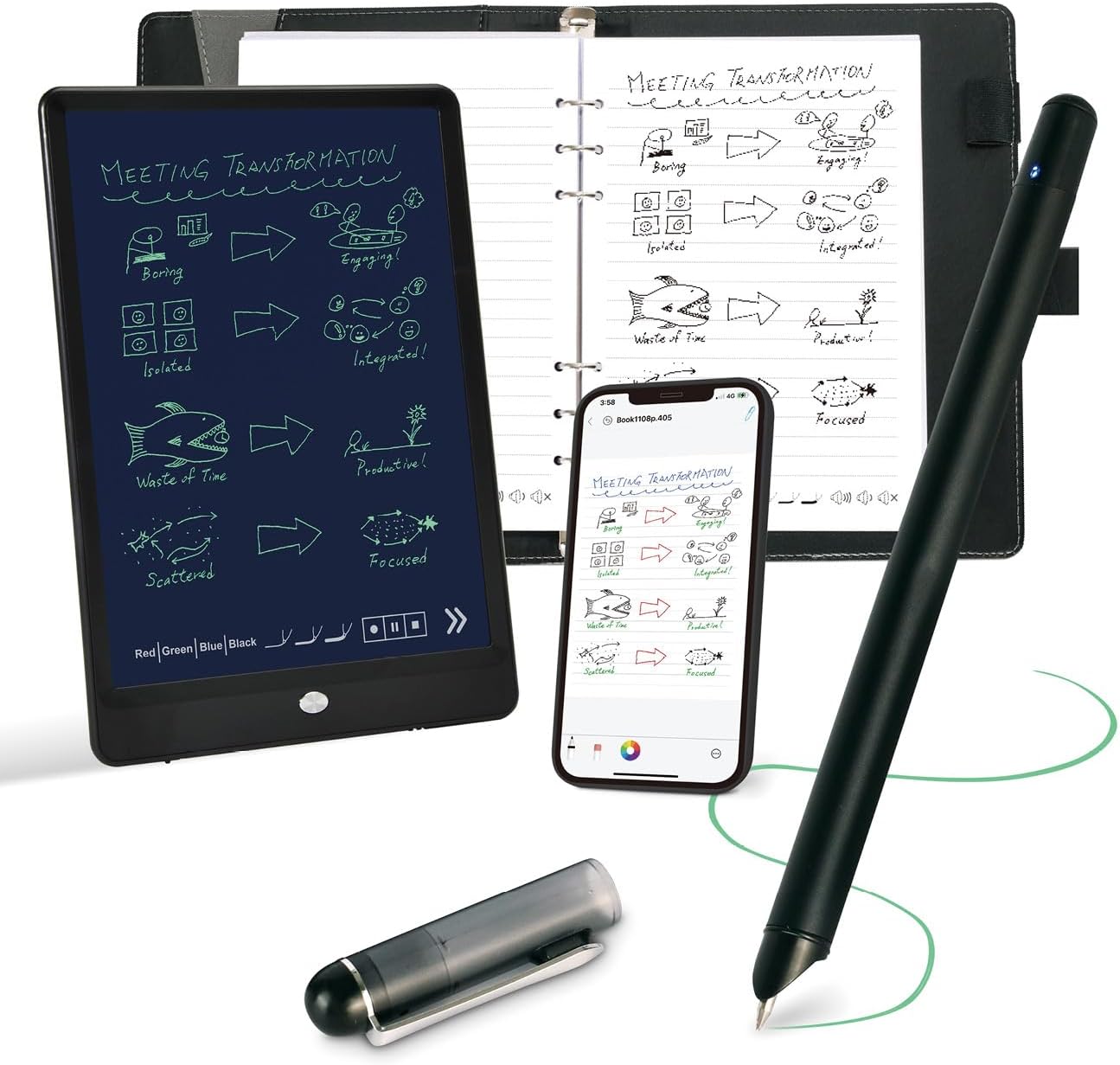 Ophaya smart pen notebook and 10 inch writing tablet set for digitizing handwritten notes