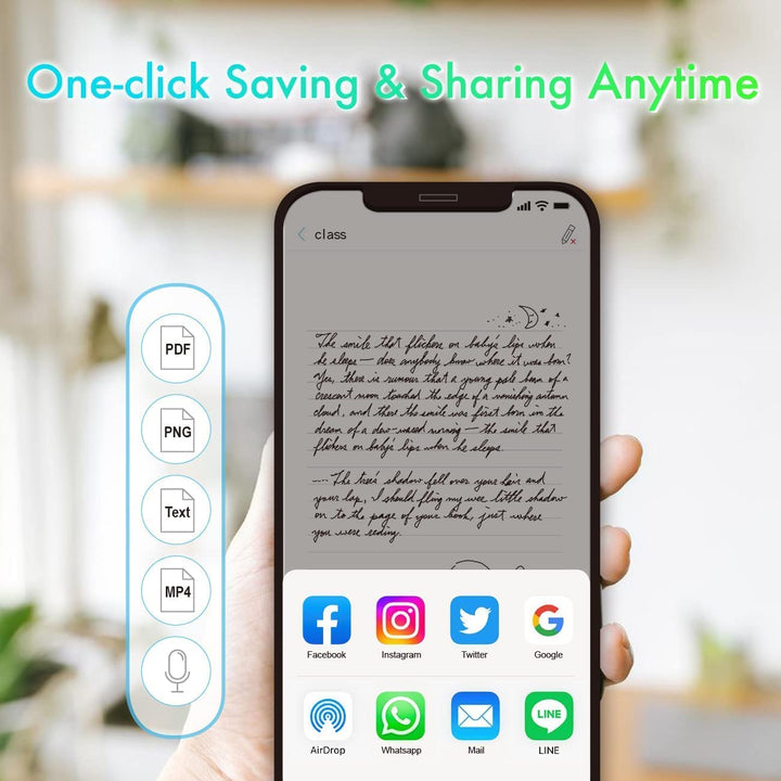 Ophaya Smartpen Paper to digital effortlessly store up to 1000 A4 pages offline and share your work in GIF, PDF, or MP4 format