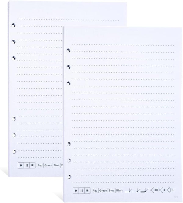 【2 Pack】 A5 dot Refill Paper Compatible with Ophaya Smart Pen, total 120Sheets/240Pages, 6-Hole Punched, 100gsm, 5.5× 8 Inches(pages121-360)