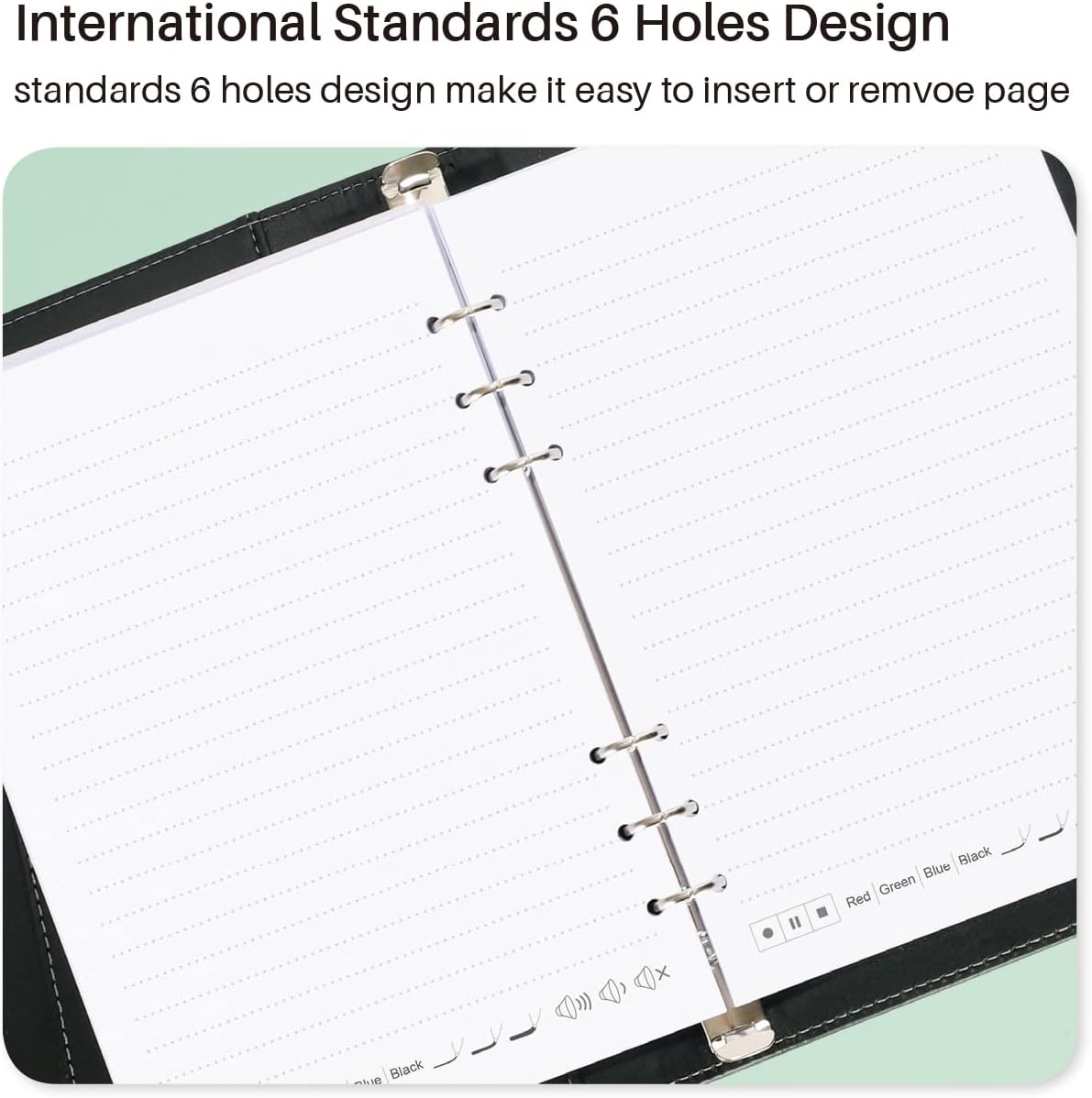 【2 Pack】 A5 dot Refill Paper Compatible with Ophaya Smart Pen, total 120Sheets/240Pages, 6-Hole Punched, 100gsm, 5.5× 8 Inches(pages121-360)